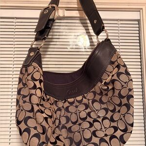 Coach Blue and Gray Signature Shoulder Bag